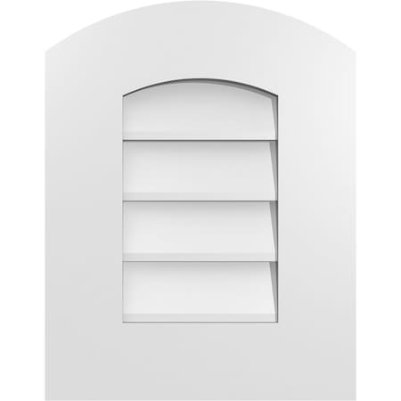 Ekena Millwork Arch Top Surface Mount PVC Gable Vent: Functional, w/ 3-1/2"W x 1"P Standard Frame, 14"W x 18"H GVPAR14X1801SF